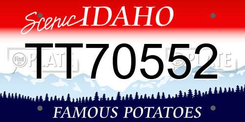 TT70552 Idaho License Plate