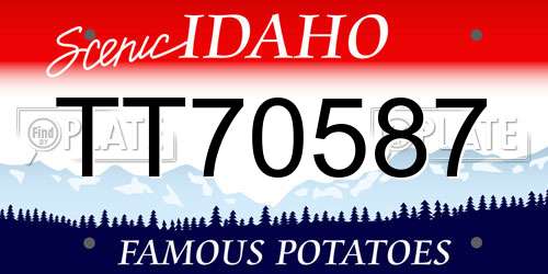 TT70587 Idaho License Plate