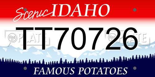 TT70726 Idaho License Plate