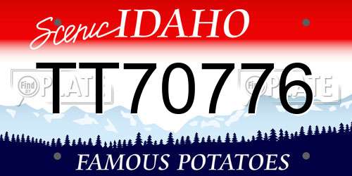 TT70776 Idaho License Plate