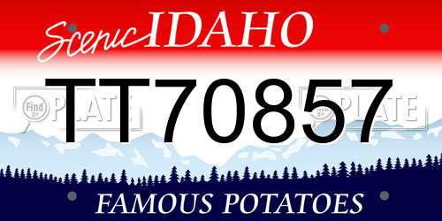 TT70857 Idaho License Plate