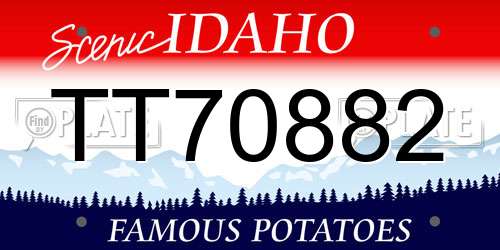 TT70882 Idaho License Plate