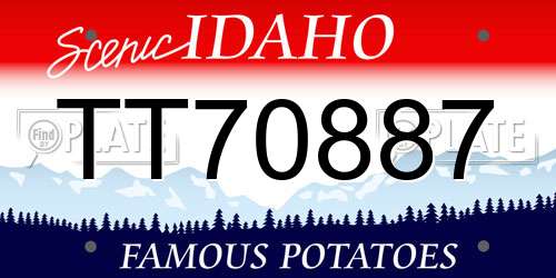 TT70887 Idaho License Plate