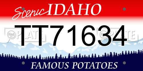 TT71634 Idaho License Plate