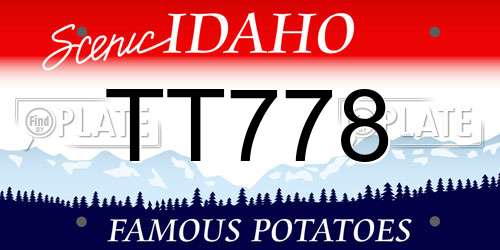 TT778 Idaho License Plate