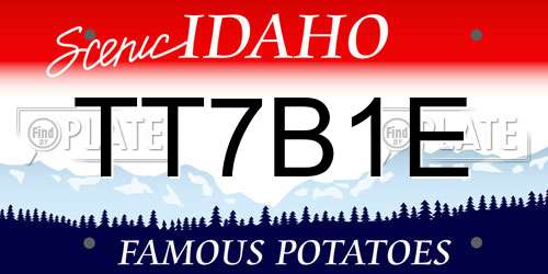TT7B1E Idaho License Plate