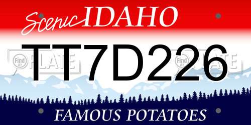 TT7D226 Idaho License Plate
