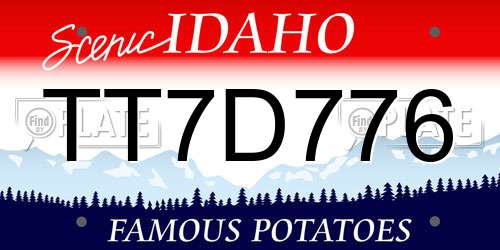 TT7D776 Idaho License Plate