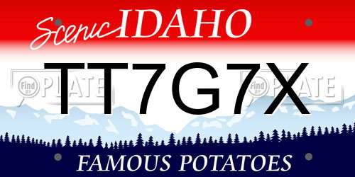 TT7G7X Idaho License Plate