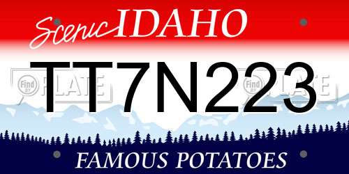 TT7N223 Idaho License Plate