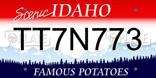 TT7N773 Idaho License Plate