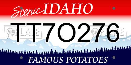 TT7O276 Idaho License Plate
