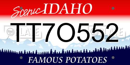 TT7O552 Idaho License Plate