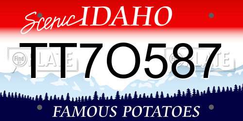 TT7O587 Idaho License Plate