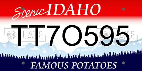 TT7O595 Idaho License Plate