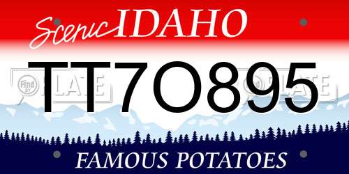 TT7O895 Idaho License Plate