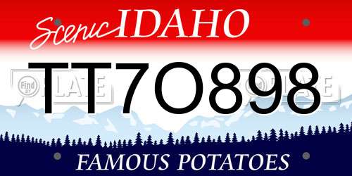 TT7O898 Idaho License Plate