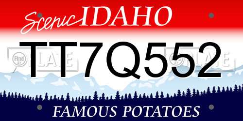 TT7Q552 Idaho License Plate