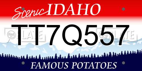 TT7Q557 Idaho License Plate