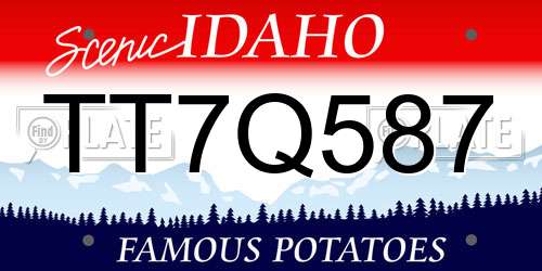 TT7Q587 Idaho License Plate