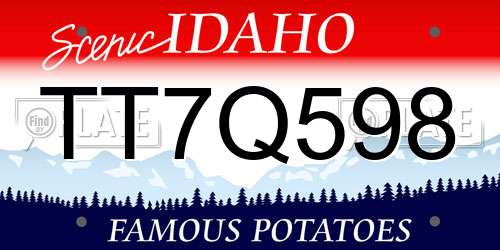 TT7Q598 Idaho License Plate