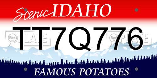 TT7Q776 Idaho License Plate