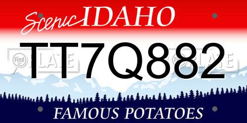 TT7Q882 Idaho License Plate