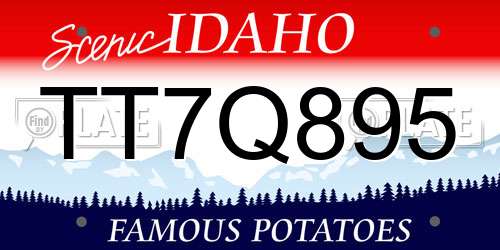 TT7Q895 Idaho License Plate