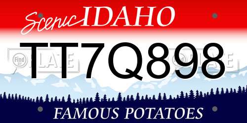 TT7Q898 Idaho License Plate