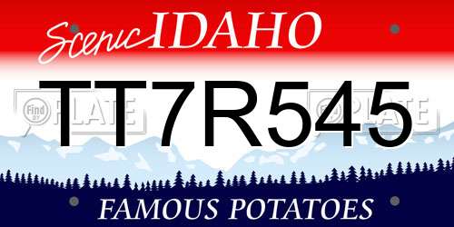 TT7R545 Idaho License Plate