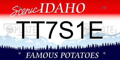 TT7S1E Idaho License Plate
