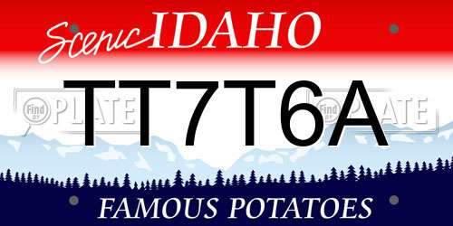 TT7T6A Idaho License Plate