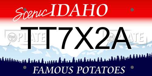 TT7X2A Idaho License Plate