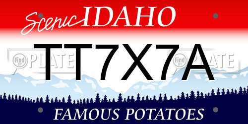 TT7X7A Idaho License Plate