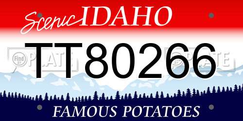 TT80266 Idaho License Plate