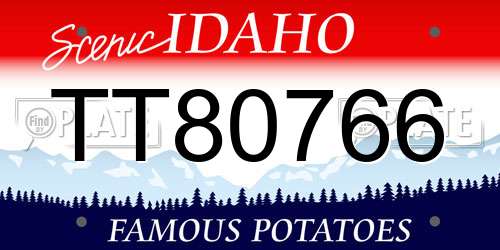 TT80766 Idaho License Plate
