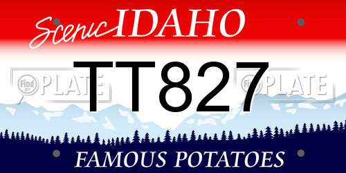 TT827 Idaho License Plate