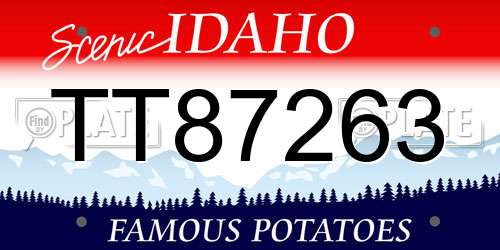 TT87263 Idaho License Plate