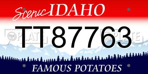TT87763 Idaho License Plate