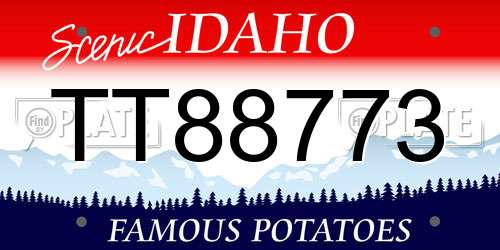TT88773 Idaho License Plate