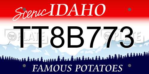 TT8B773 Idaho License Plate