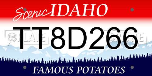 TT8D266 Idaho License Plate
