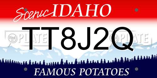 TT8J2Q Idaho License Plate