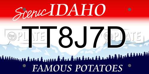 TT8J7D Idaho License Plate
