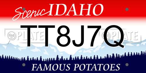 TT8J7Q Idaho License Plate