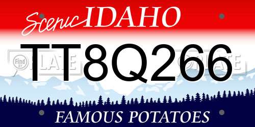 TT8Q266 Idaho License Plate
