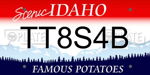TT8S4B Idaho License Plate