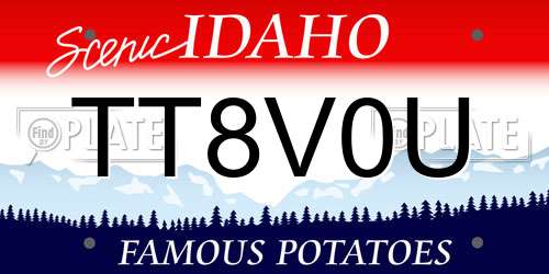 TT8V0U Idaho License Plate