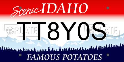 TT8Y0S Idaho License Plate