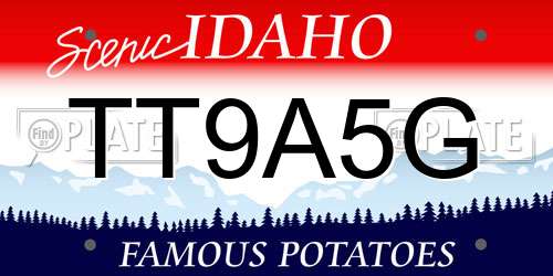 TT9A5G Idaho License Plate